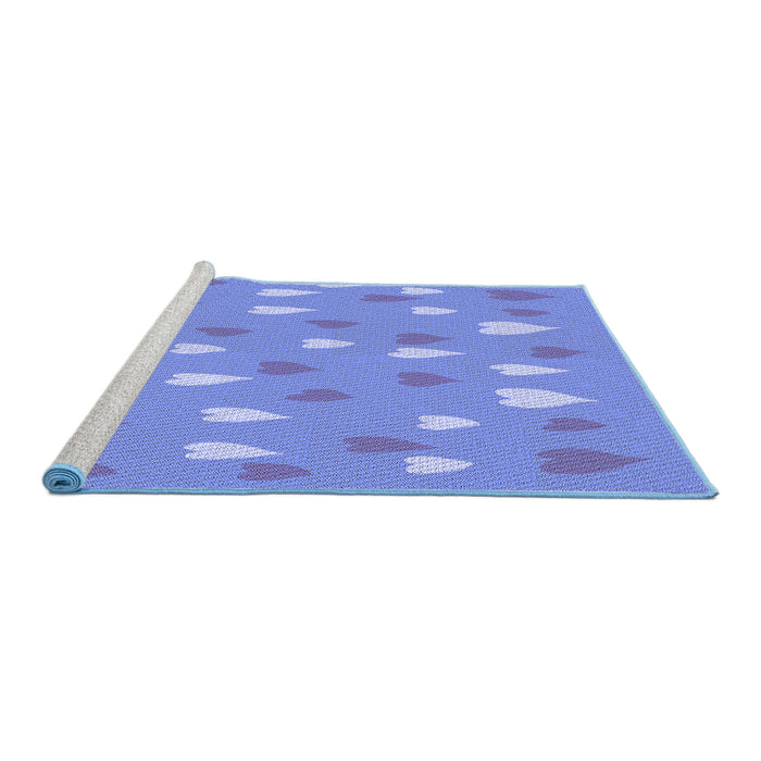 Sideview of Machine Washable Transitional Sky Blue Rug, wshpat1853blu