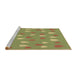 Sideview of Machine Washable Transitional Green Rug, wshpat1853brn