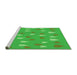 Sideview of Machine Washable Transitional Lime Green Rug, wshpat1853grn