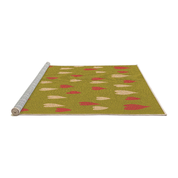 Sideview of Machine Washable Transitional Yellow Rug, wshpat1853org