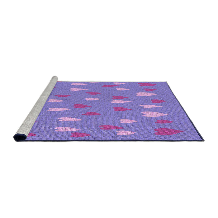 Sideview of Machine Washable Transitional Purple Plum Purple Rug, wshpat1853pur