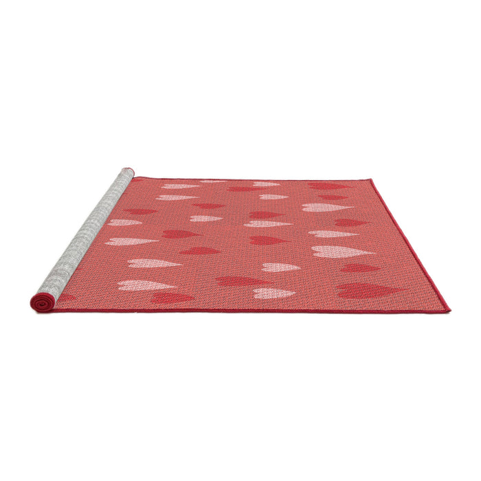 Sideview of Machine Washable Transitional Red Rug, wshpat1853rd