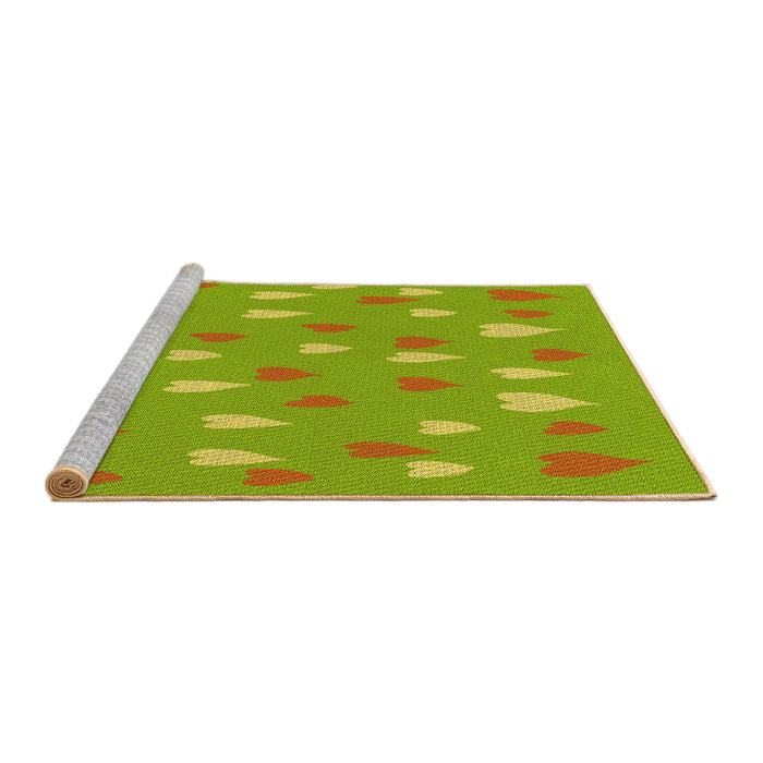 Sideview of Machine Washable Transitional Dark Yellow Green Rug, wshpat1853yw