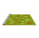 Sideview of Machine Washable Transitional Dark Yellow Green Rug, wshpat1853yw