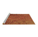 Sideview of Machine Washable Transitional Neon Orange Rug, wshpat1854brn