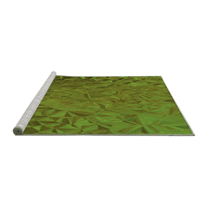 Sideview of Machine Washable Transitional Antique Bronze Green Rug, wshpat1854grn