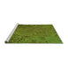 Sideview of Machine Washable Transitional Antique Bronze Green Rug, wshpat1854grn