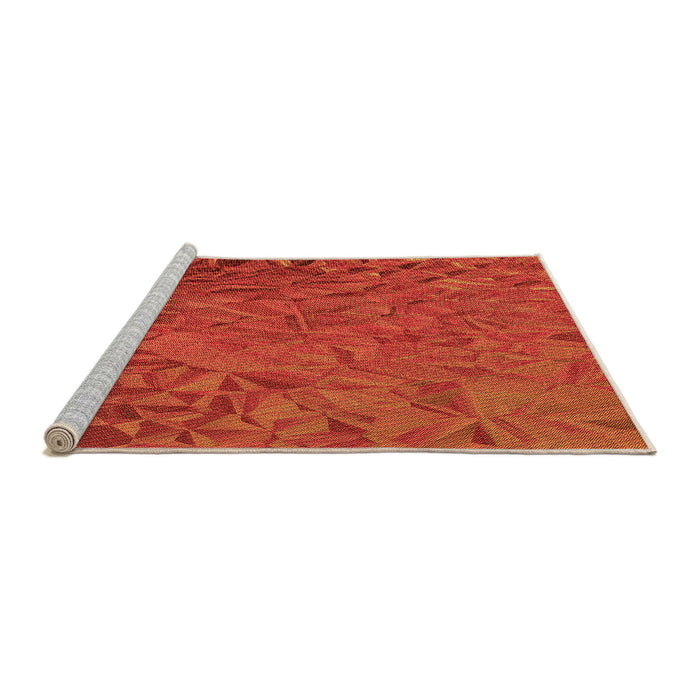 Sideview of Machine Washable Transitional Orange Red Orange Rug, wshpat1854org