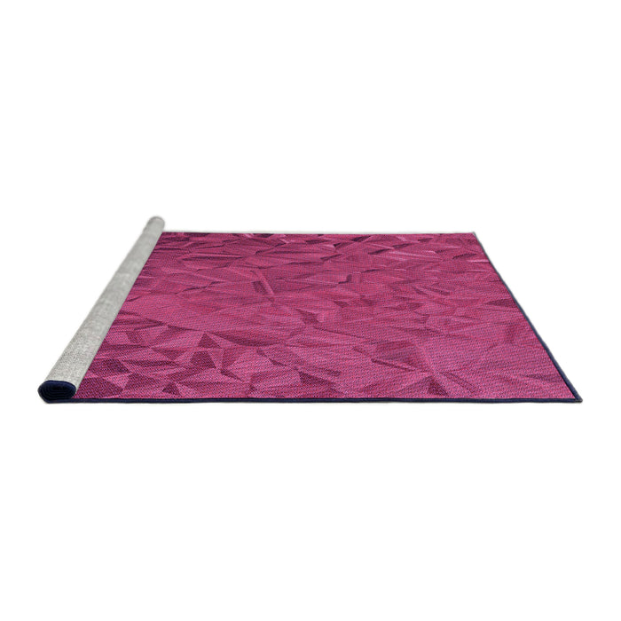 Sideview of Machine Washable Transitional Neon Pink Rug, wshpat1854pur