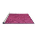 Sideview of Machine Washable Transitional Neon Pink Rug, wshpat1854pur