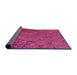 Thickness of Patterned Neon Pink Rug, pat1854pur