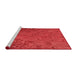 Sideview of Machine Washable Transitional Red Rug, wshpat1854rd