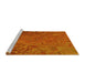 Sideview of Machine Washable Transitional Neon Orange Rug, wshpat1854yw