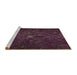 Sideview of Machine Washable Transitional Purple Lily Purple Rug, wshpat1855brn