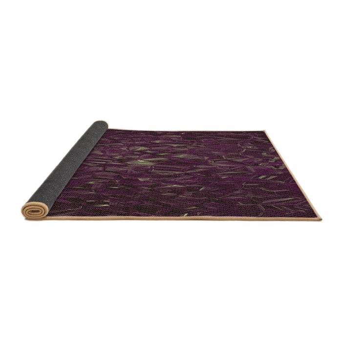 Thickness of Patterned Purple Lily Purple Rug, pat1855brn
