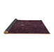 Thickness of Patterned Purple Lily Purple Rug, pat1855brn