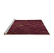 Sideview of Machine Washable Transitional Fire Brick Red Rug, wshpat1855org