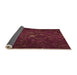 Thickness of Patterned Fire Brick Red Rug, pat1855org