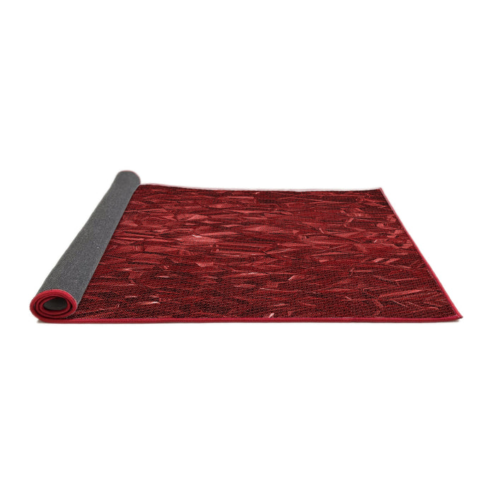 Thickness of Patterned Cranberry Red Rug, pat1855rd