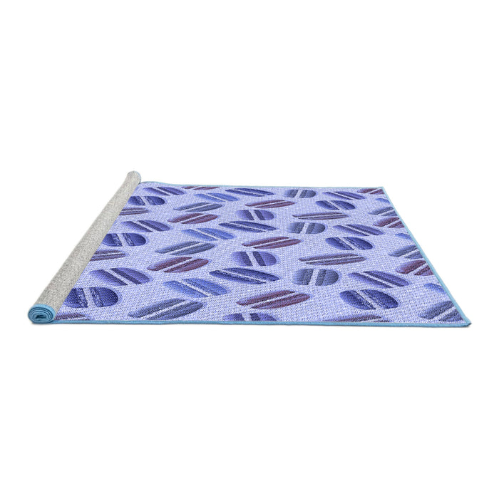 Sideview of Machine Washable Transitional Blue Rug, wshpat1856blu