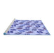 Sideview of Machine Washable Transitional Blue Rug, wshpat1856blu