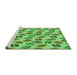 Sideview of Machine Washable Transitional Emerald Green Rug, wshpat1856grn