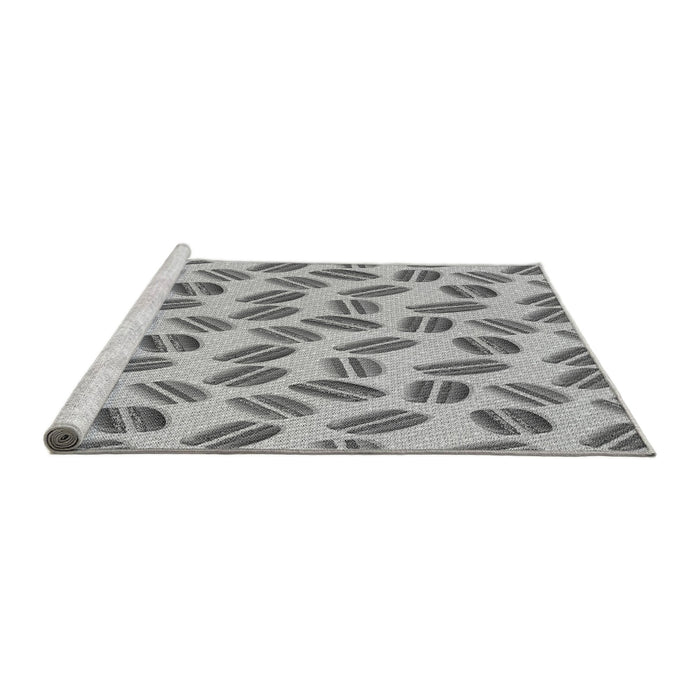Sideview of Machine Washable Transitional Platinum Silver Gray Rug, wshpat1856gry