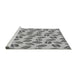 Sideview of Machine Washable Transitional Platinum Silver Gray Rug, wshpat1856gry