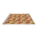 Sideview of Machine Washable Transitional Yellow Orange Rug, wshpat1856org