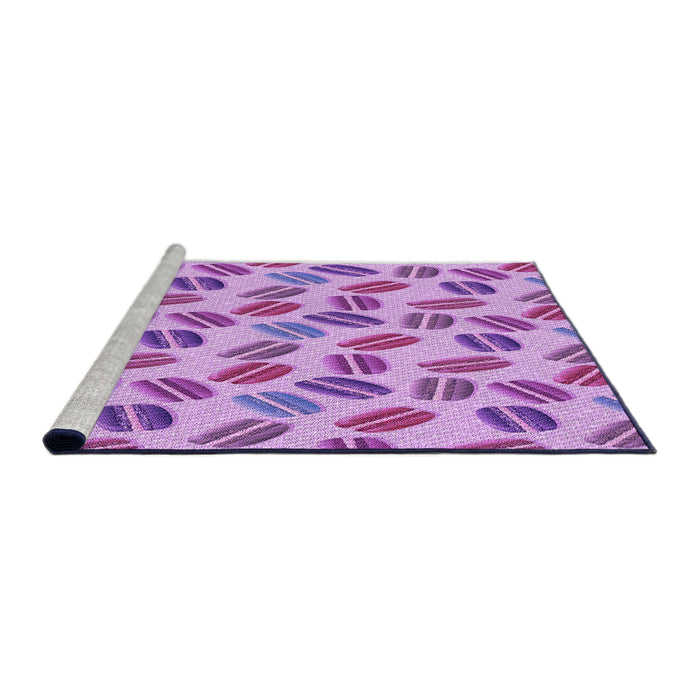 Sideview of Machine Washable Transitional Pastel Purple Pink Rug, wshpat1856pur