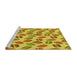 Sideview of Machine Washable Transitional Yellow Rug, wshpat1856yw