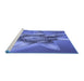 Sideview of Machine Washable Transitional Sky Blue Rug, wshpat1857blu