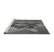 Sideview of Machine Washable Transitional Gunmetal Gray Rug, wshpat1857gry