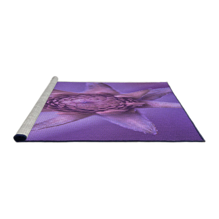 Sideview of Machine Washable Transitional Purple Rug, wshpat1857pur