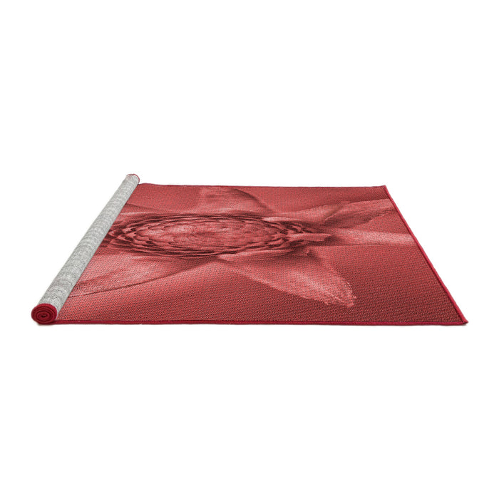 Sideview of Machine Washable Transitional Red Rug, wshpat1857rd