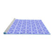 Sideview of Machine Washable Transitional Light Slate Blue Rug, wshpat1858blu