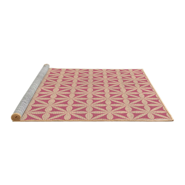 Sideview of Machine Washable Transitional Red Rug, wshpat1858brn
