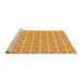 Sideview of Machine Washable Transitional Neon Orange Rug, wshpat1858yw