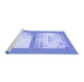 Sideview of Machine Washable Transitional Light Slate Blue Rug, wshpat1859blu