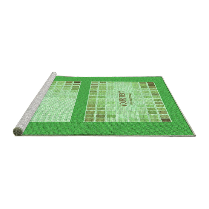 Sideview of Machine Washable Transitional Jade Green Rug, wshpat1859grn