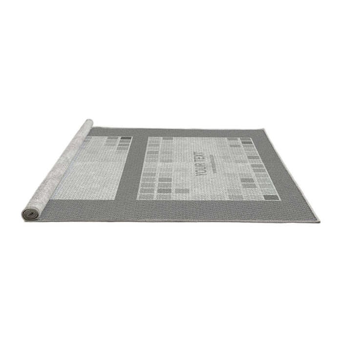 Sideview of Machine Washable Transitional Gray Rug, wshpat1859gry