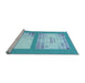 Sideview of Machine Washable Transitional Blue Rug, wshpat1859lblu