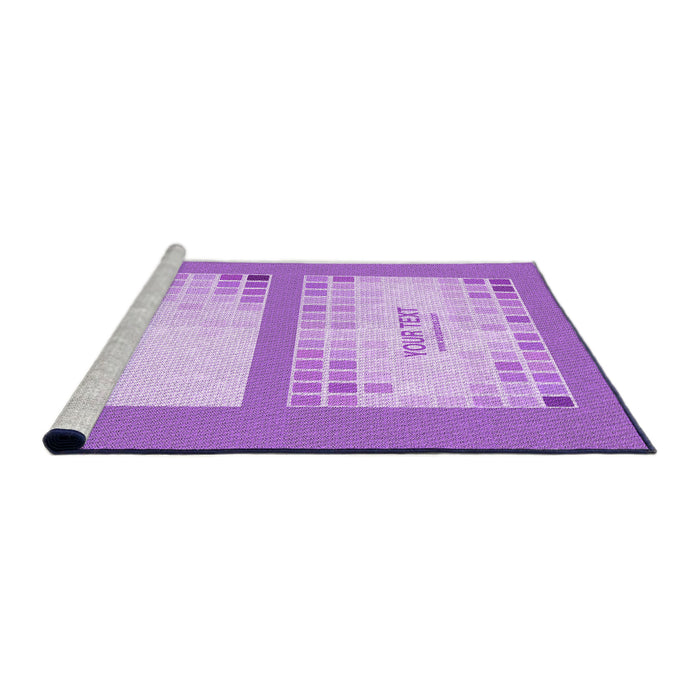 Sideview of Machine Washable Transitional Blossom Pink Rug, wshpat1859pur