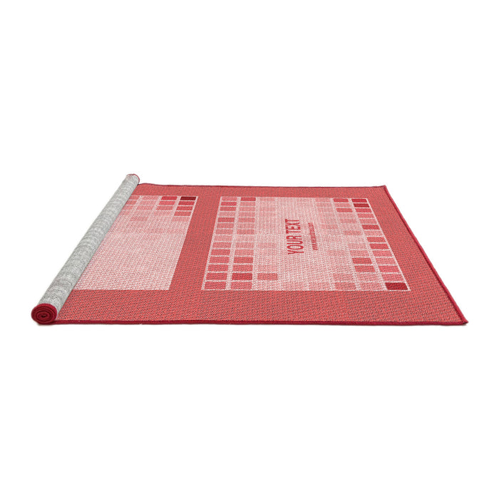 Sideview of Machine Washable Transitional Pink Rug, wshpat1859rd