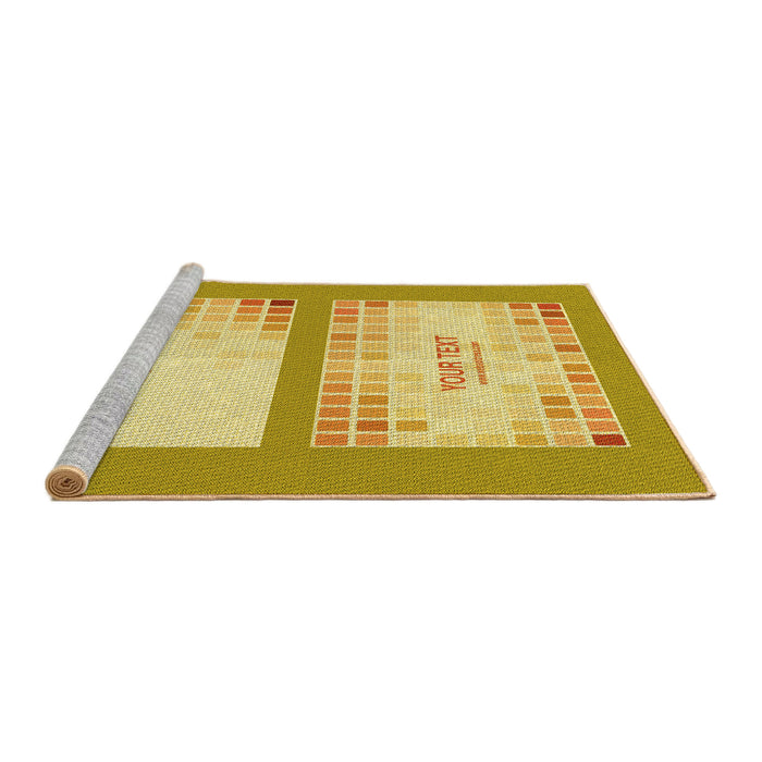 Sideview of Machine Washable Transitional Bold Yellow Rug, wshpat1859yw