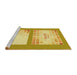 Sideview of Machine Washable Transitional Bold Yellow Rug, wshpat1859yw