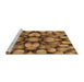 Sideview of Machine Washable Transitional Saddle Brown Rug, wshpat186brn