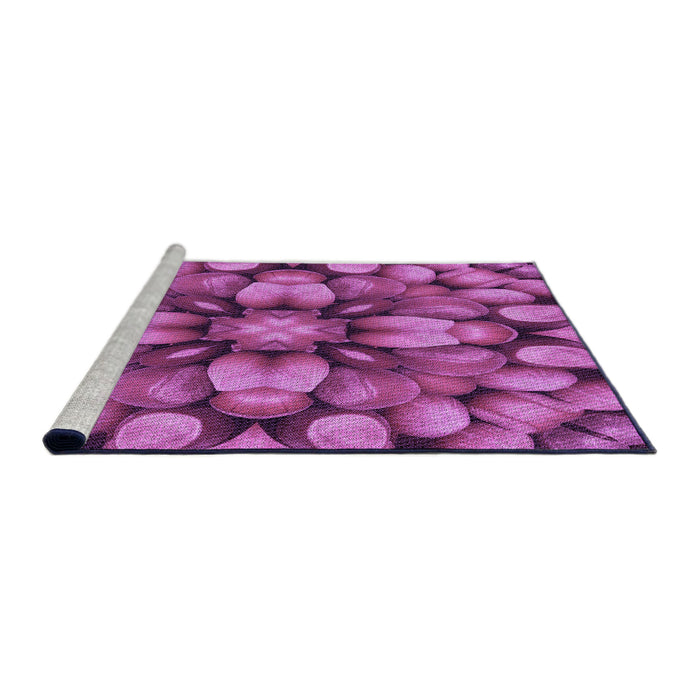 Sideview of Machine Washable Transitional Medium Violet Red Pink Rug, wshpat186pur