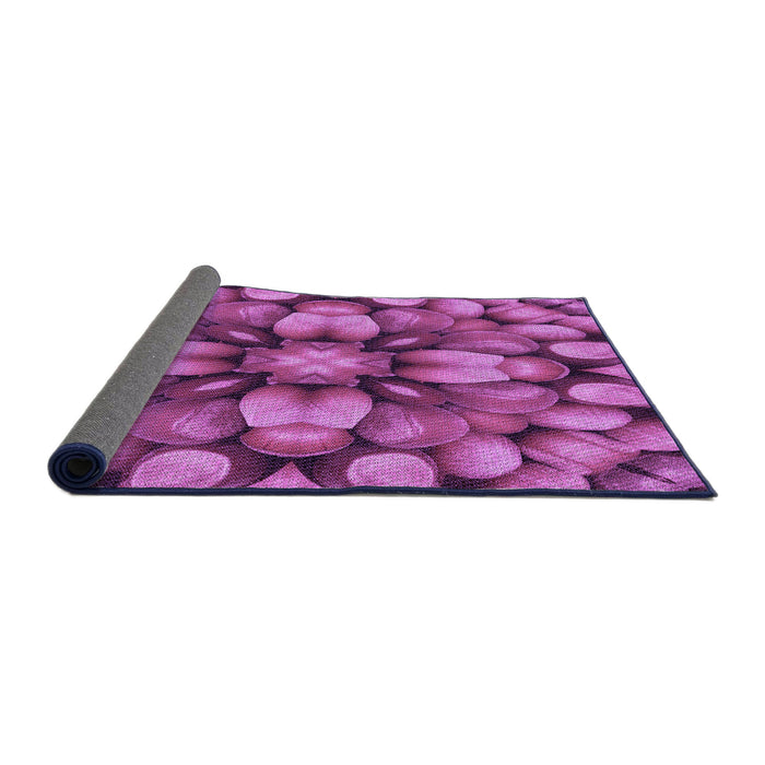 Thickness of Patterned Medium Violet Red Pink Rug, pat186pur