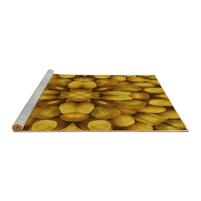 Sideview of Machine Washable Transitional Mahogany Brown Rug, wshpat186yw